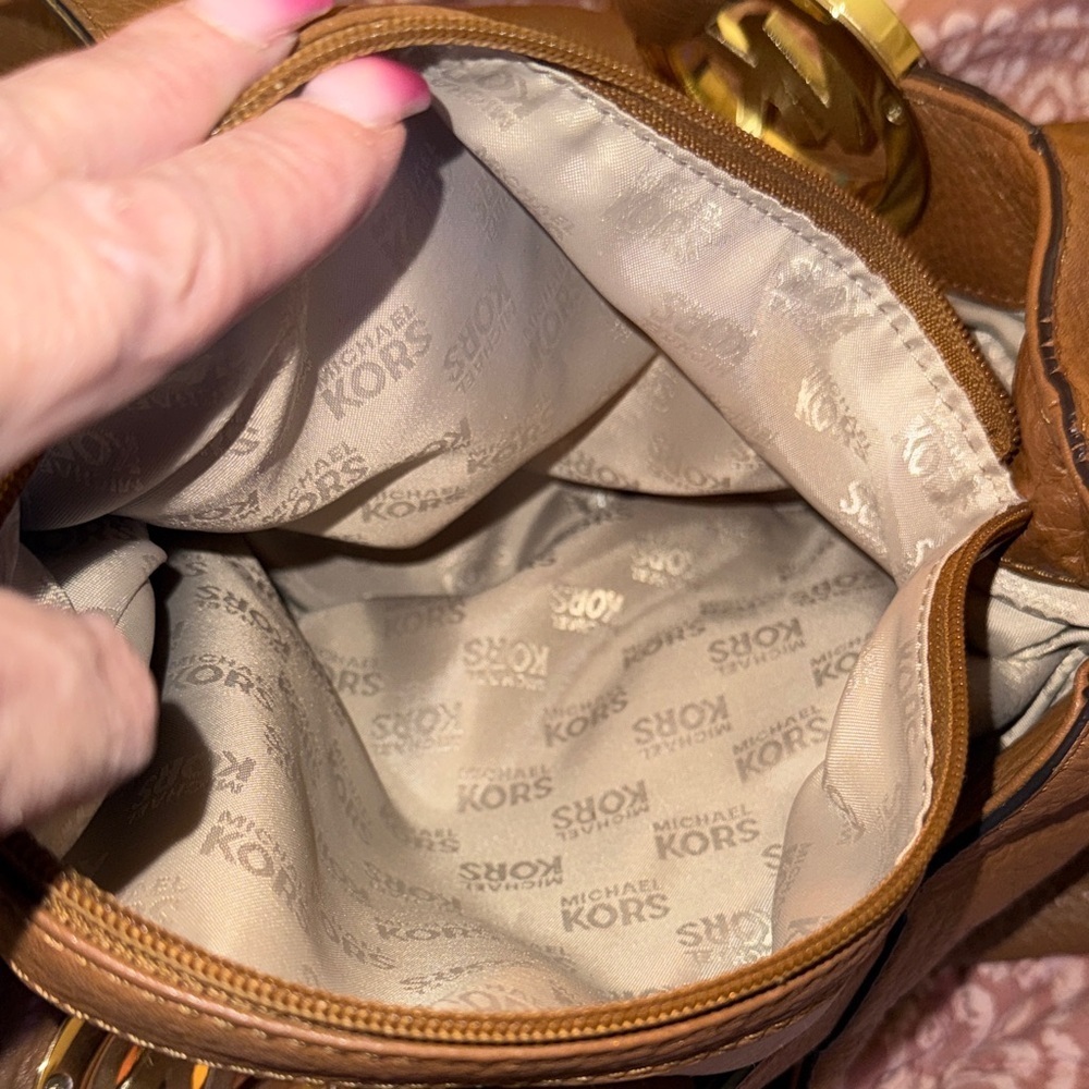 Michael Kors Brown Leather Tote Bag - Picture 9 of 10